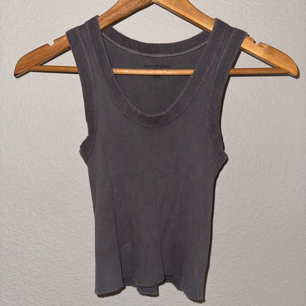 Brandy Melville Dark Gray Ribbed Tank Top